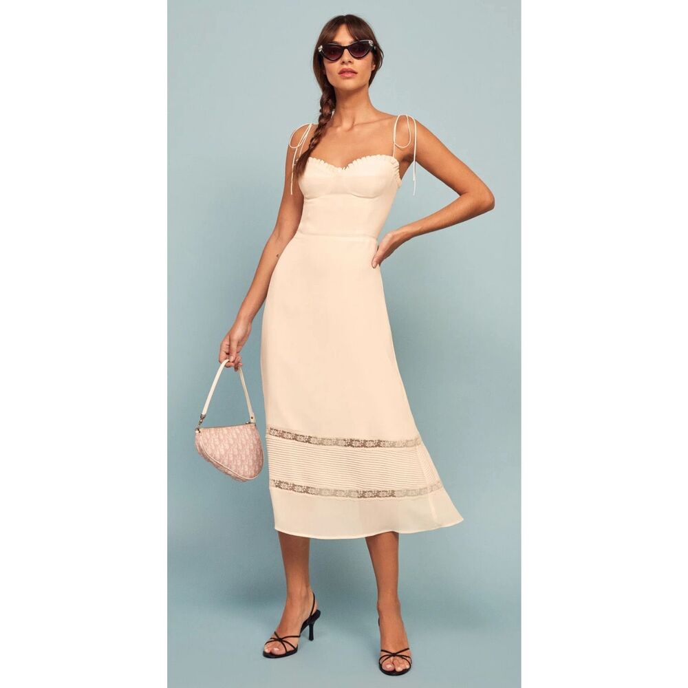 Reformation Ronan Dress in Ivory NWT Size 2